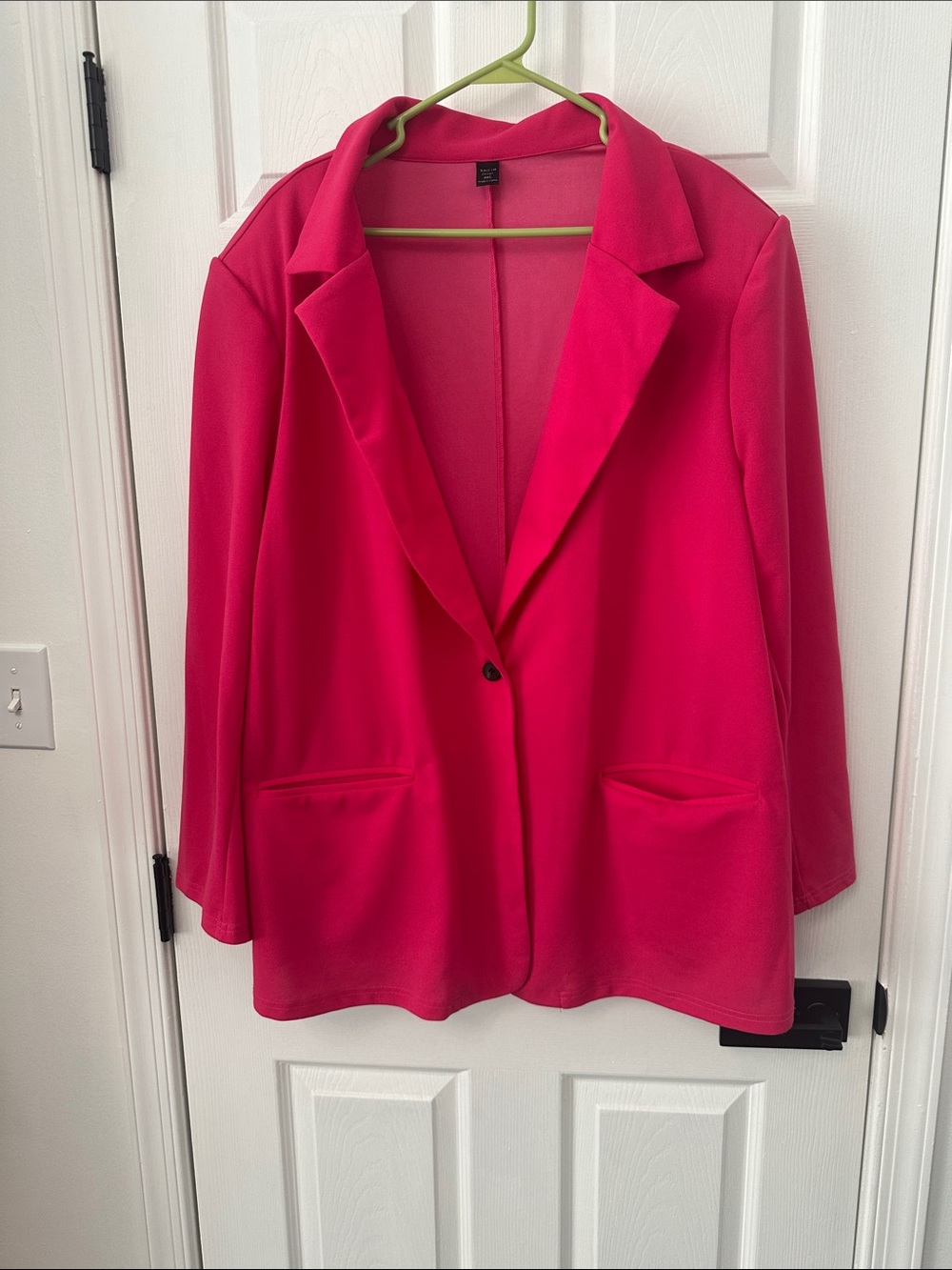 Bright Pink Women's Single-Button Blazer Jacket worn once